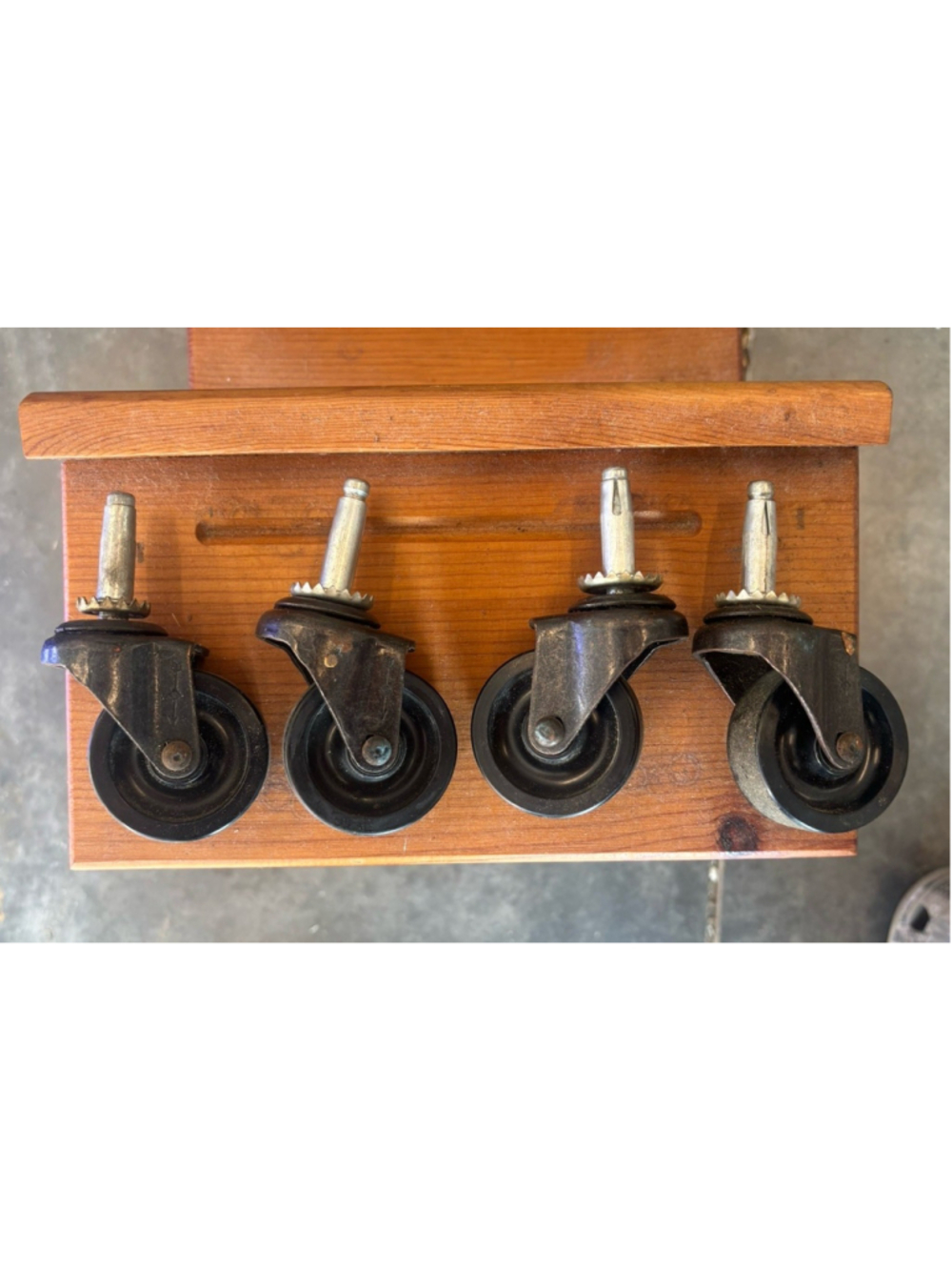 Vintage 2" Diameter Swivel Hard Rubber Furniture Casters, Wheels, Lot Of 4